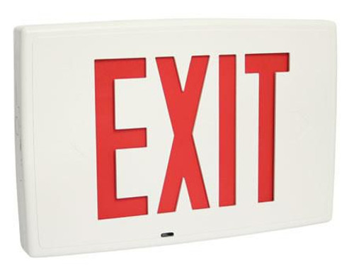Chloride SCN2RWAIC Cast Aluminum LED Exit, Nickel Cadium, Double Face, Red Letters, Brushed Aluminum Stencil Face/ White Housing, Intelli-Charge Diagnostics