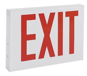 Chloride SXLRW NYC Approved, Die Formed Steel LED Exit, AC only, 8 inch letters, Red, Universal