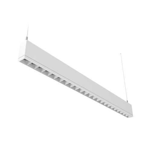 Ledalite TM0xL935NWWFF40W30 TruGroove suspended micro (Louver), 20¡ Asymmetric Wall Wash MesoOptics 4000lm/4ft Down 3000lm/4ft Up, CRI 90 - 121.7 lm/W