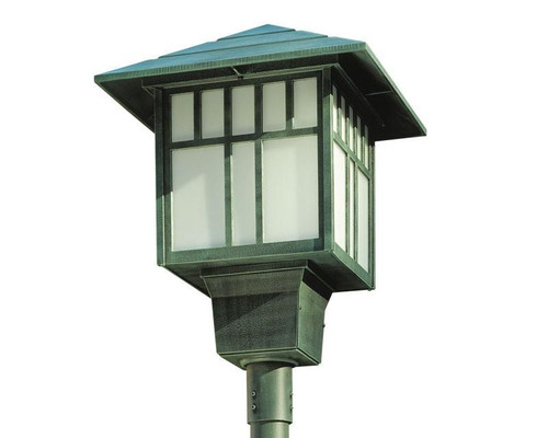 Hadco 28738 w/ Decorative Cage Type V Indian Wells, 150W Clear HPS Lamp, Type V Prismatic Panels, Utility Pod Post Top Mount