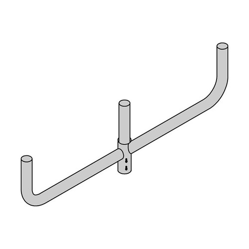 Gardco SBRKT-RBH-L3-30-T2D4L Steel Bracket, Round Bullhorn, Triple Linear, 30" Spacing, 2-3/8" OD x 4" Length Tenon