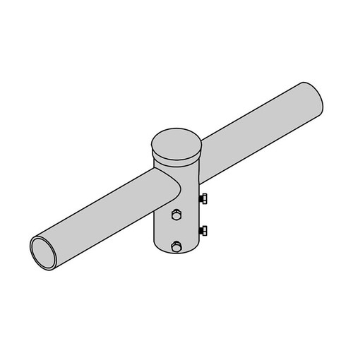 Gardco SBRKT-SPK-L2-12-T2D4L Steel Bracket, Spoke, Twin Linear, 12" Spacing, 2-3/8" OD x 4" Length Tenon