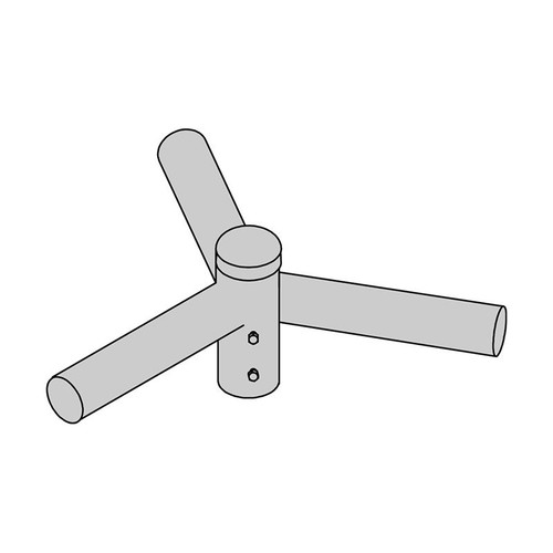 Gardco SBRKT-SPK-S3-12-T2D4L Steel Bracket, Spoke, Triple Spider, 12" Spacing, 2-3/8" OD x 4" Length Tenon