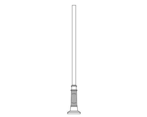 Lumec RA804 4" Round Aluminum Pole with Fluted Bottleneck Base