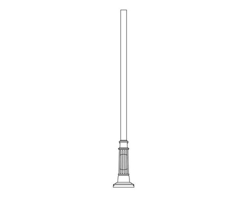 Lumec RA805 5" Round Aluminum Pole with Fluted Bottleneck Base