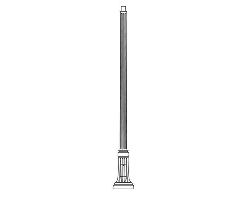 Lumec RTA906/RTA907 Tapered 6Ó to 4Ó 12-Flute Round Aluminum Pole with Fluted Bottleneck Base