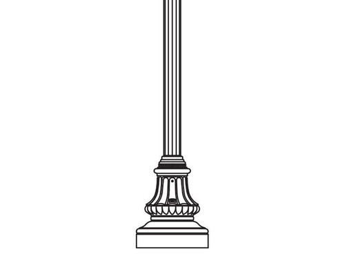 Hadco 306 4" Fluted Round Aluminum Pole (306 Anchor Base Post)