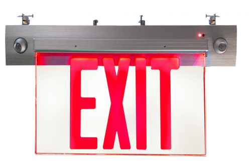 RP Lighting+Fans RXEL36RBA Exit/EM Combo- Recessed, Red Double Face