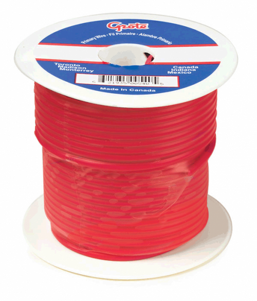 Grote Industries 89-5000 (GPT) General Purpose Thermo Plastic Wire, Length 25' Red