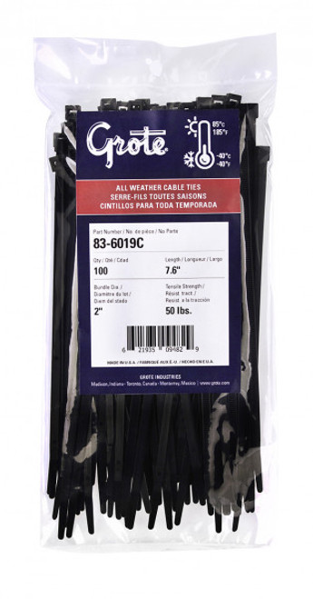 Grote Industries 83-6025C Nylon Cable Ties, All Weather, 14.6" Long