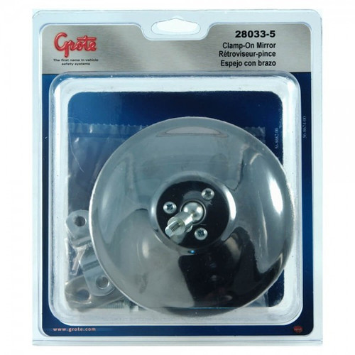  GROTE-28033-5 Grote Industries 28033-5 5" Round Clamp-On Spot Mirrors, w/ Arm Assembly