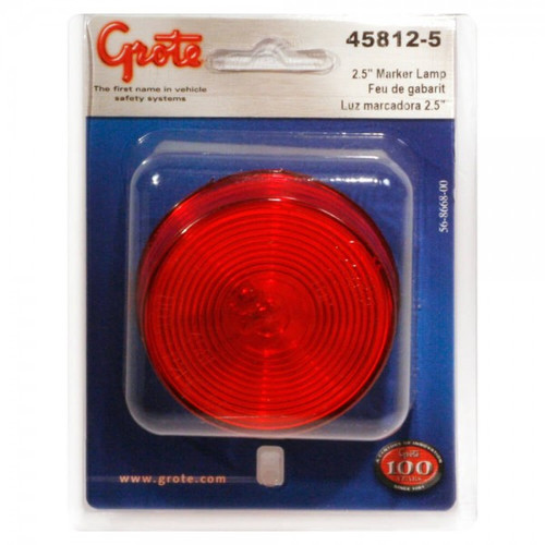 Grote Industries 45812-5 2 1/2" Round Clearance Marker Lights, Optic Lens Red