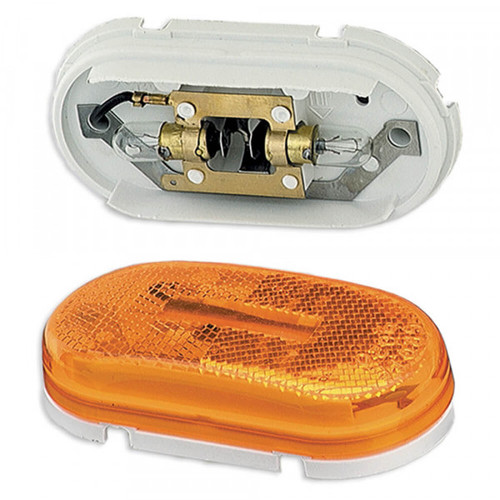 Grote Industries 45933 Two-Bulb Oval Pigtail-Type Clearance Marker Lights, Built-in Reflector