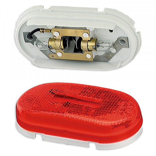 Grote Industries 45932 Two-Bulb Oval Pigtail-Type Clearance Marker Lights, Built-in Reflector
