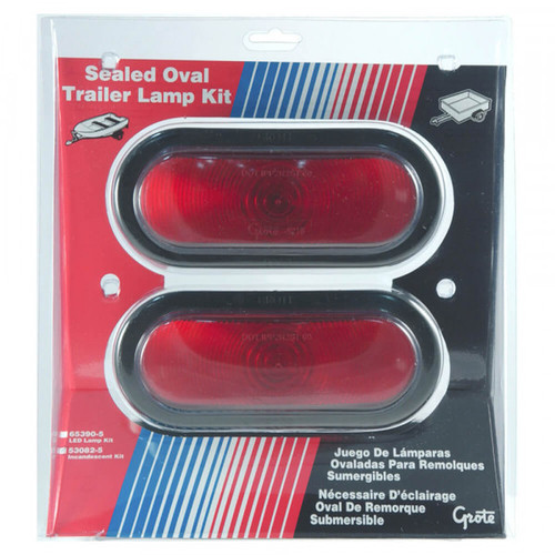 Grote Industries 53082-5 Oval Trailer Stop Tail Turn Submersible Lighting Kit, Boat Trailer Kit