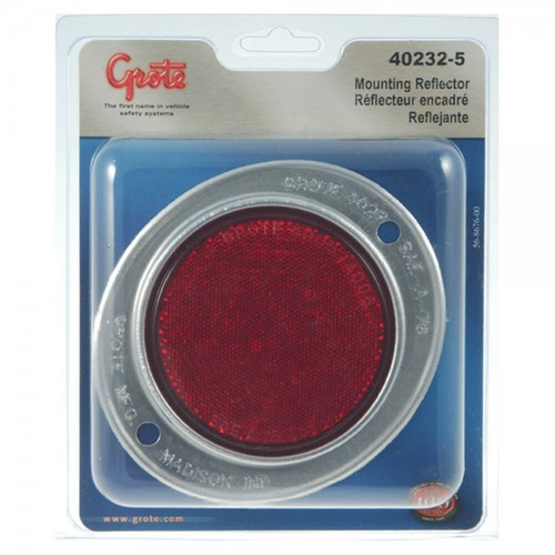 Grote Industries 40232-5 Aluminum Two-Hole Mounting Reflectors, Red