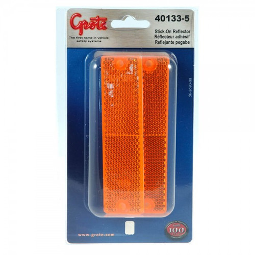 Grote Industries 40133-5 Mini Stick-On / Screw-Mount Rectangular Reflectors, Amber