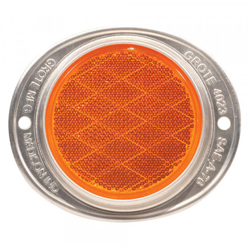 Grote Industries 40233 Aluminum Two-Hole Mounting Reflectors, Amber