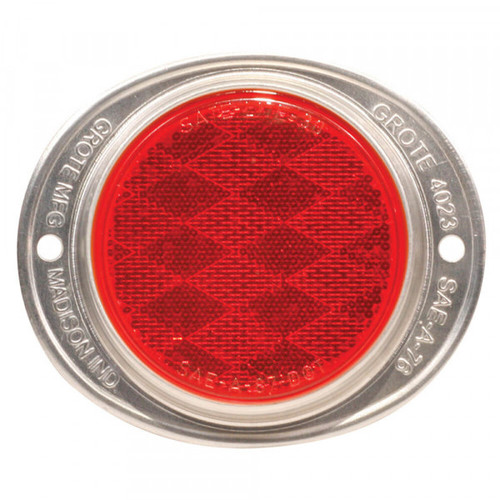 Grote Industries 40232 Aluminum Two-Hole Mounting Reflectors, Red