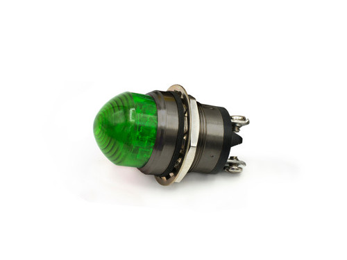 Dialight 556-3603-224F 556 LED PMI C1D2 1" Domed Green, 12 VDC Black Nickel