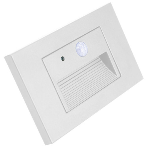 Westgate SLE-A-12V-MCT-PIR-WH Integrated Step Light 12V 3W 3CCT With Motion Sensor And Photocell, Recessed, White | Westgate at lightingandsupplies.com