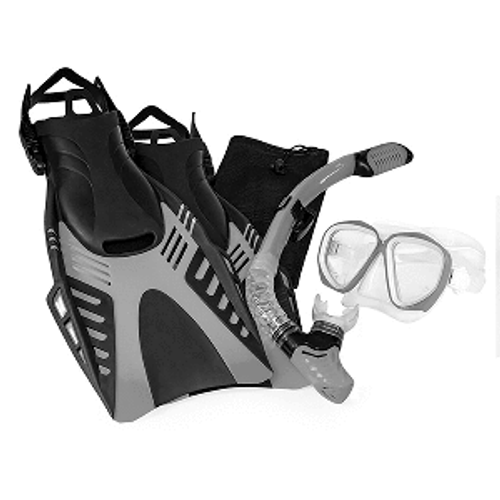 Aqua Leisure Dyna Adult 5-Piece Dive Set - Adult Size L/XL Men&#39;s 8.5-11.5/Ladies 9.5-12.5