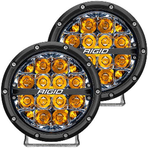 RIGID Industries 360-Series 6" LED Off-Road Fog Light Spot Beam w/Amber Backlight - Black Housing