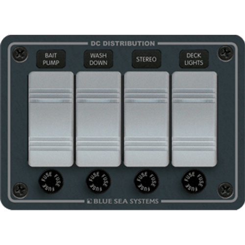 Blue Sea 8262 Waterproof Panel 4 Position - Slate Grey