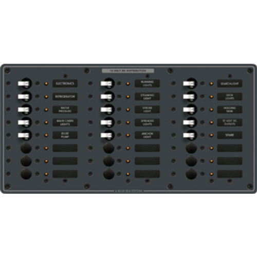 Blue Sea 8264 Traditional Metal DC Panel - 24 Positions