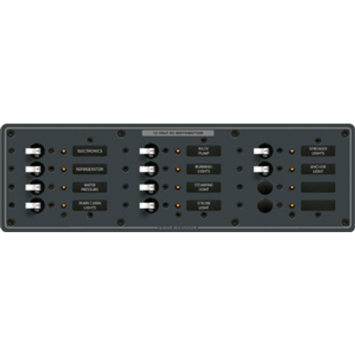 Blue Sea 8375 Panel DC 12 Position Horizontal BL