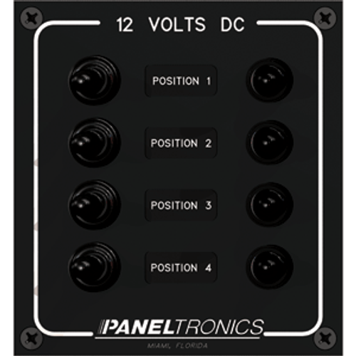 Paneltronics Waterproof Panel - DC 4-Position Toggle Switch & Circuit Breaker