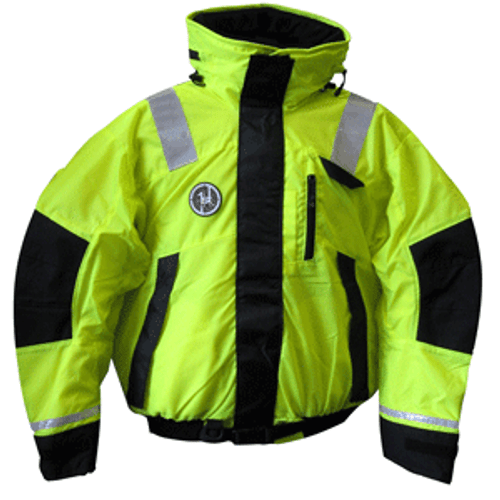 First Watch AB-1100 Flotation Bomber Jacket - Hi-Vis Yellow/Black - XL