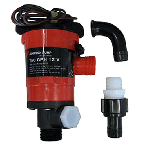 Johnson Pump Twin Port 750 GPH Livewell Aerating Pump - 12V