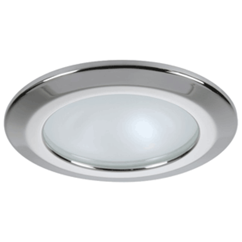 Quick Kor XP Downlight LED - 4W, IP66, Spring Mounted - Round Stainless Bezel, Round Warm White Light