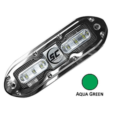 Shadow-Caster SCM-6 LED Underwater Light w/20' Cable - 316 SS Housing - Aqua Green