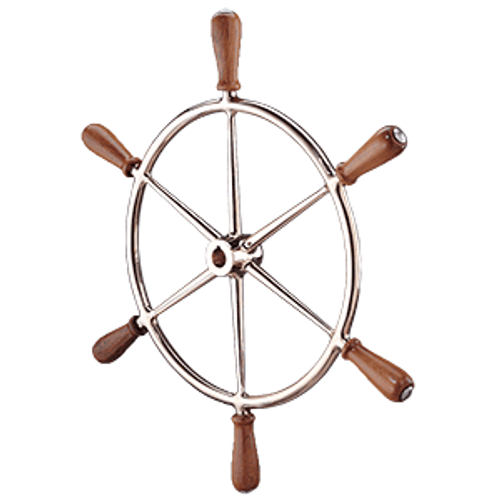 Edson 24" Bronze Wheel w/Teak Handles