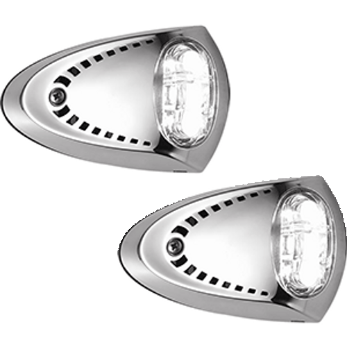 Attwood LED Docking Lights - Stainless Steel - White LED - Pair