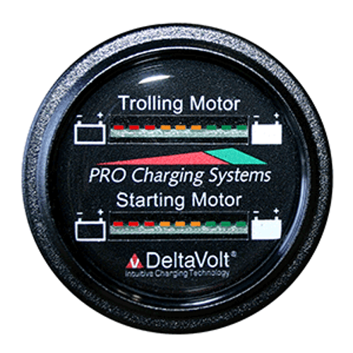 Dual Pro Battery Fuel Gauge - Marine Dual Read Battery Monitor - 12V/36V System - 15&#39; Battery Cable