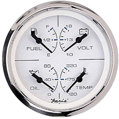 Faria Chesapeake White SS 4" Multifunction Gauge