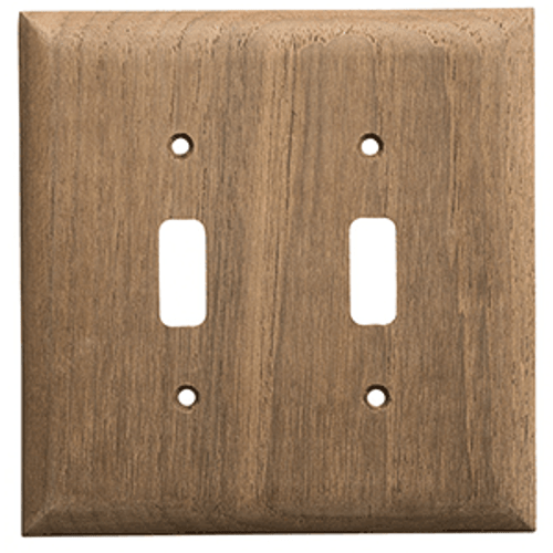 Whitecap Teak 2-Toggle Switch/Receptacle Cover Plate