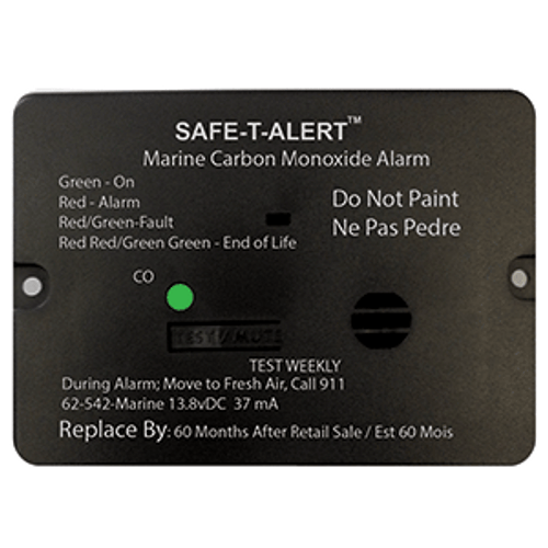 Safe-T-Alert 62 Series Carbon Monoxide Alarm w/Relay - 12V - 62-542-R-Marine - Flush Mount - Black