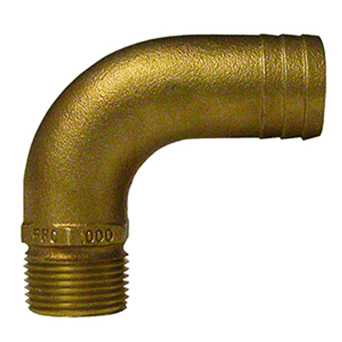 GROCO 3/4" NPT x 1" ID Bronze Full Flow 90&deg; Elbow Pipe to Hose Fitting