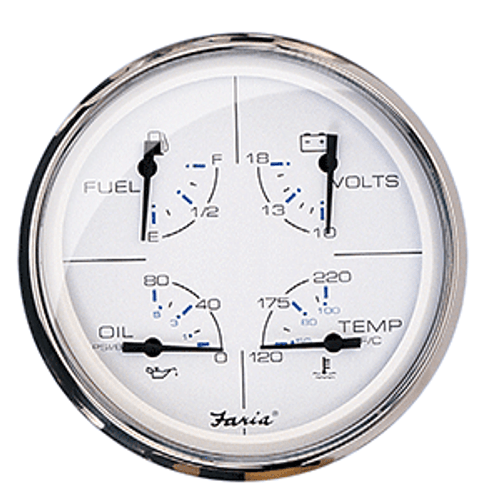 Faria Chesapeake White SS 5" Multifunction Gauge