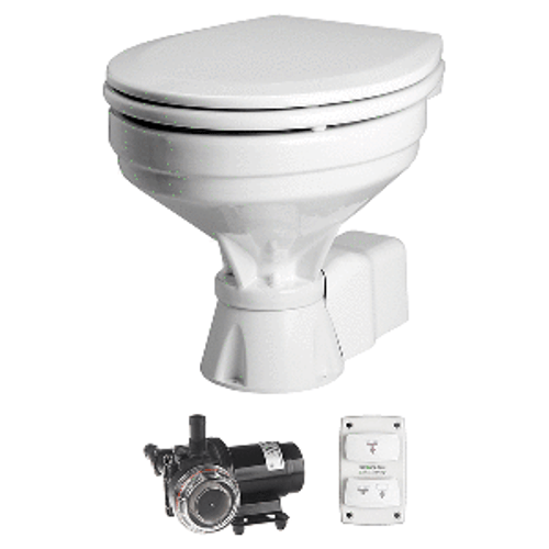 Johnson Pump Aqua T Toilet Silent Electric Comfort - 12V w/Pump