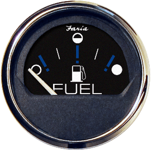 Faria Chesapeake Black 2" Fuel Level Gauge (Metric)