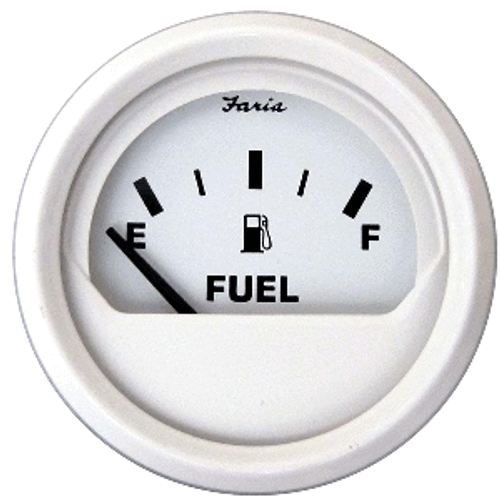 Faria Dress White 2" Fuel Level Gauge (Metric)