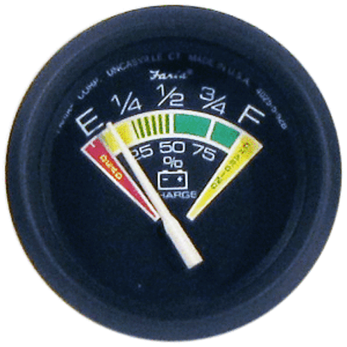 Faria Euro Black 2" Battery Condition Indicator (E to F)