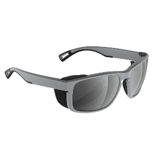 H2Optix Reef Sunglasses Matt Grey, Grey Silver Flash Mirror Lens Cat.3 - AntiSalt Coating w/Floatable Cord