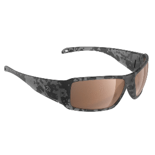 H2Optix Stream Sunglasses Matt Tiger Shark, Brown Lens Cat.3 - AntiSalt Coating w/Floatable Cord