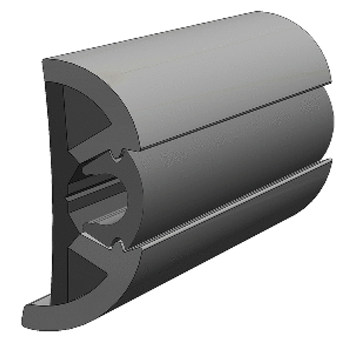 TACO SuproFlex Rub Rail Kit Gray w/Gray Insert - 2"H x 1.2"W x 80&#39;L